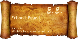 Erhard Egyed névjegykártya